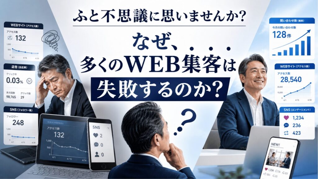 ふと不思議に思いませんか? なぜ、多くのWEB集客は失敗するのか?