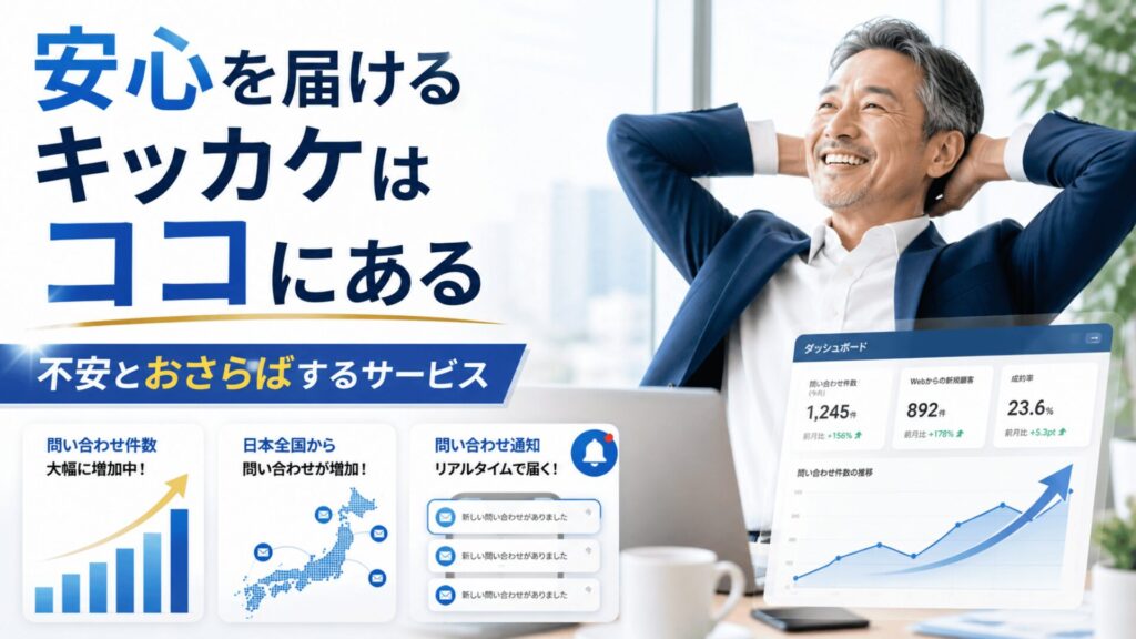 安心を届けるキッカケはココにある 不安とおさらばするサービス