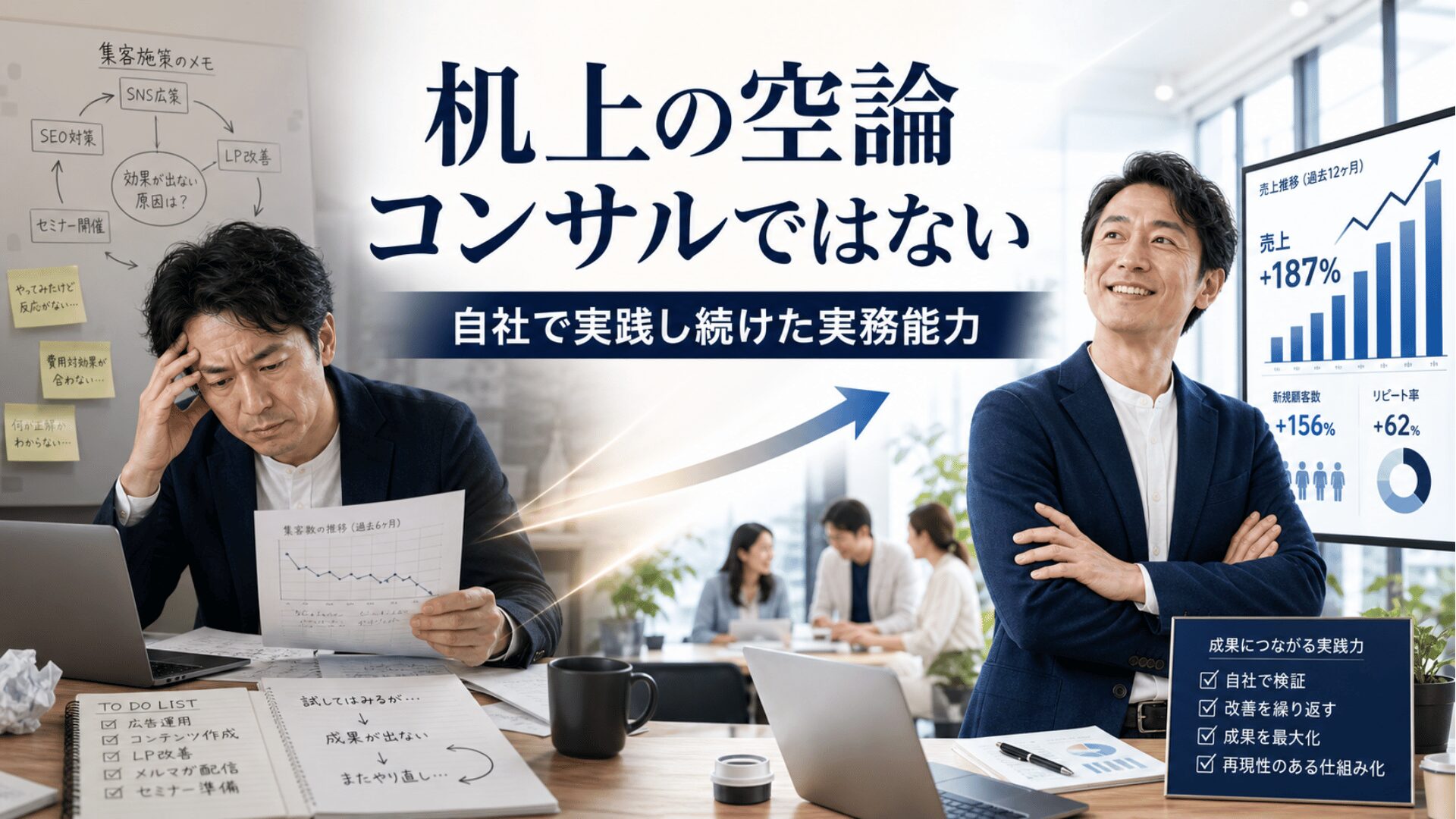 机上の空論ではない。失敗も痛みも泥水をすすり耐え忍ぶ悔しさも。